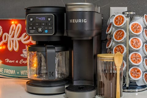 Coffee Corner: Start your day right with our Keurig waiting for you.
