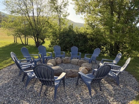 Outdoor fire pit with seating for everyone!