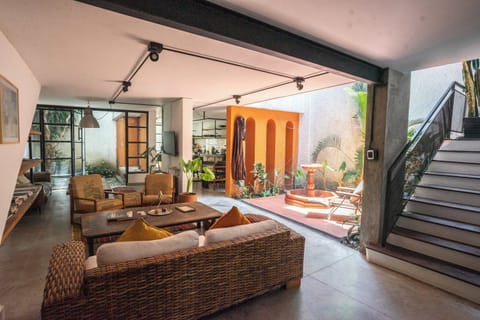 Bright living area with patio access.