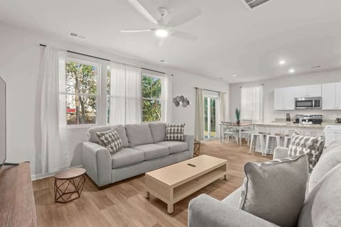 Bright, modern living room—comfortable space for everyone