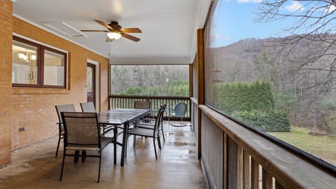 Spacious Screened Deck with nature all around.  (Great place to store bikes safely too