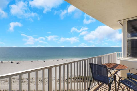 Enjoy a coffee or drink from this 9th floor balcony gulf view
