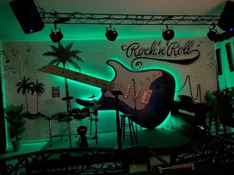 An actual art installation..The guitar was made for the space by a Disney artist