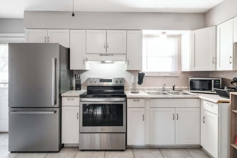 Kitchen: The kitchen has been recently remodeled to offer more space, with new stainless appliances, an island table, utensils, and a new washer/dryer, all designed to make it even more convenient and functional.