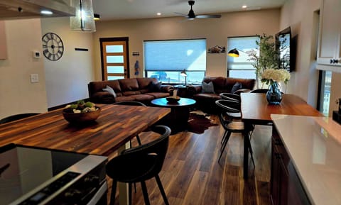 View from kitchen to living room