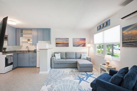 Recently updated unit with cute beachy decor