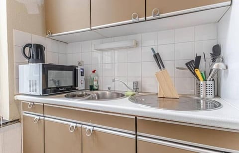 Basic Apartment | Private kitchen | Fridge, microwave, oven, stovetop
