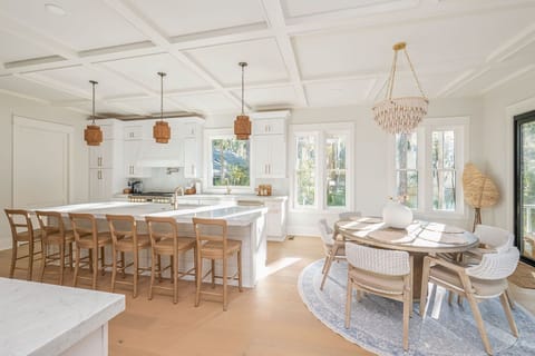 Gourmet kitchen with top-of-the line appliances.