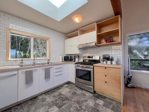 Kitchen with all the essentials and skylight