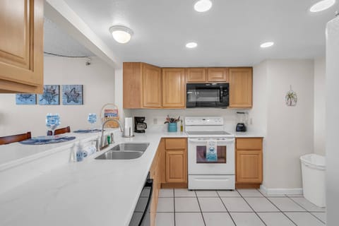 Large fully stocked kitchen.