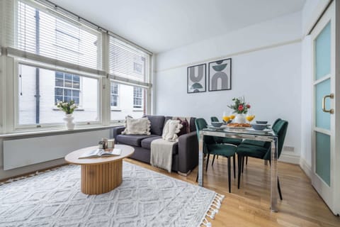 The open-plan living and dining area