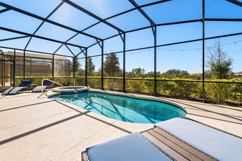 Large pool with sun loungers