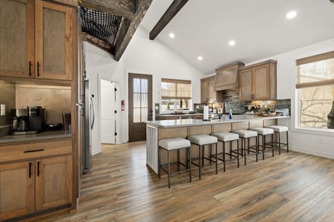 Inside, you'll be greeted by our open concept living space and kitchen area.