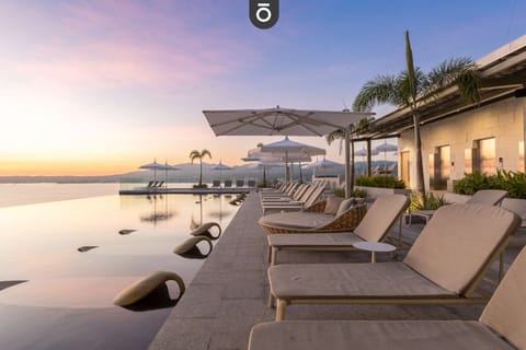 Rooftop Heated Pool at Sunset