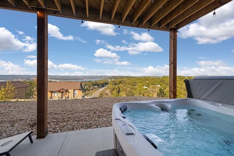 Soak in the hot tub after a long day on the lake!