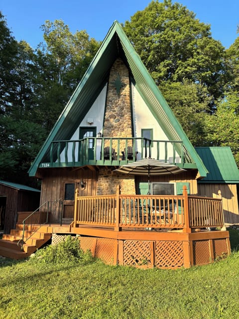 Front of house at golden hour in summer