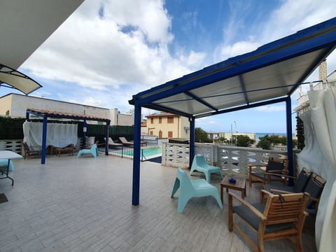Blue, Outdoor Furniture, Swimming Pool, Furniture, Sunlounger, Umbrella, Resort, Shade, Chair, Leisure