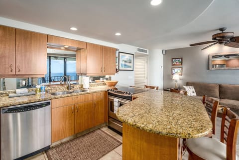 Condo, 1 King Bed, Lanai, Ocean View (Kihei Beach Condominiums 606) | Private kitchen | Coffee/tea maker