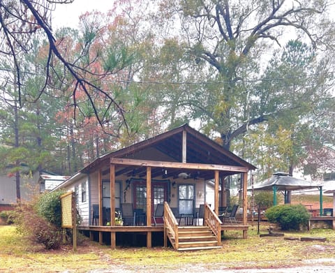Front of House with Gazebo with Picnic tables and Grill