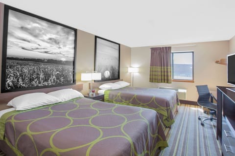 Room, 2 Double Beds, Non Smoking | Memory foam beds, desk, laptop workspace, blackout drapes