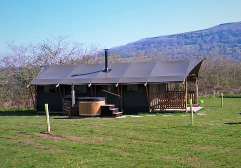 Buzzard, accommodation with hot tub in Brecon, Wales