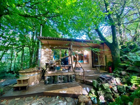 Handcrafted hut thoughtfully designed to blend seamlessly with nature