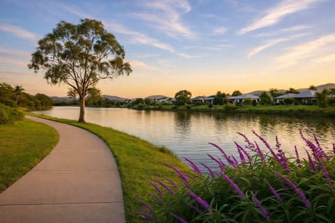 Peaceful riverside walking paths near the home