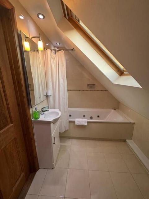 Deluxe Double Room, Non Smoking | Bathroom | Combined shower/tub, hair dryer, towels, toilet paper