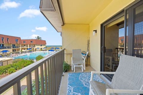 Beautiful private balcony with views of the pool
