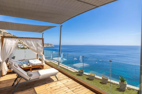Deluxe Villa, 2 Bedrooms, Sea View, Beachfront | Terrace/patio