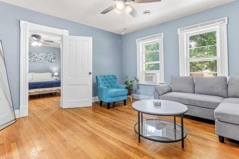 Spend a cozy evening in this spacious living room, enjoying a movie or TV show, chatting with friends and family, or settling down with a good book!