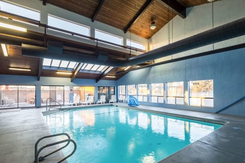 Indoor pool, open 8 AM to 10 PM, sun loungers
