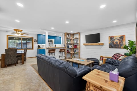 Open living- dining- kitchen- single-level home