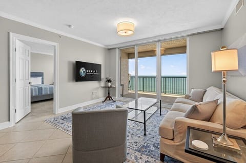 Comfy living room with a beautiful oceanfront view