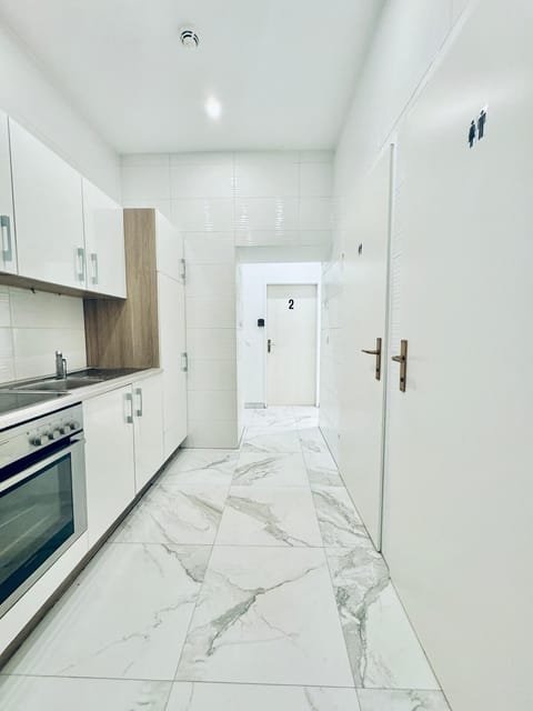 Basic Apartment | Private kitchen | Fridge, oven, stovetop, cookware/dishes/utensils