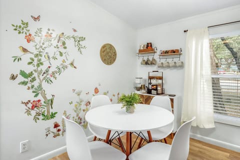 Dining is adjacent to the kitchen