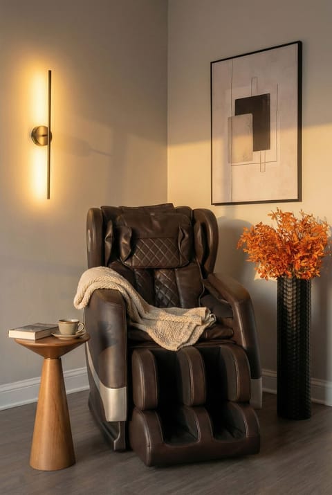 Treat yourself to a soothing session in the massage chair, designed to ease tension and recharge your energy.