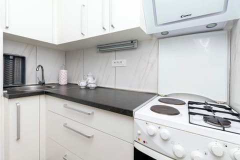 Apartment (A1) | Private kitchen | Fridge, oven, stovetop, cookware/dishes/utensils