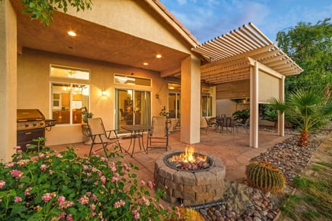 Cozy fire pit and seating for evening enjoyment