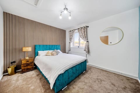 Comfortable king-size bed in the bedroom