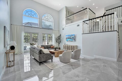 Luxury House, Private Pool, Pool View | Living room | Flat-screen TV, fireplace
