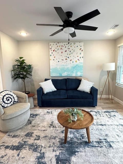 Cozy queen size pull out bed available!
