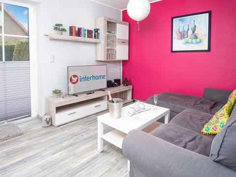 Interior Design, Furniture, Flooring, Floor, Room, Living Room, Home, Apartment, Shelving, Television
