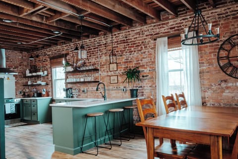 Open concept kitchen and dining