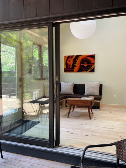 Looking in to the living room from the screen porch.