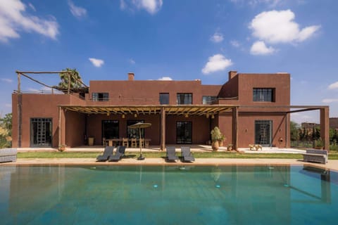 Rear aspect of Villa with pool.