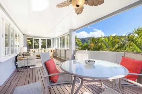 A cozy balcony to enjoy the fresh Manoa breeze