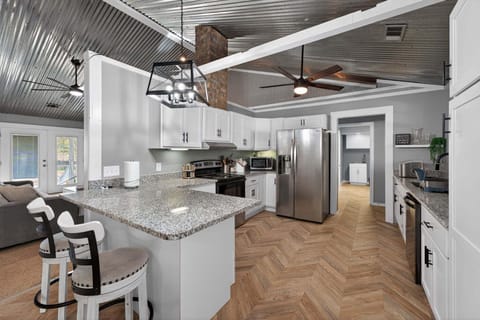 Indoors, Kitchen, Appliance, Ceiling Fan, Refrigerator