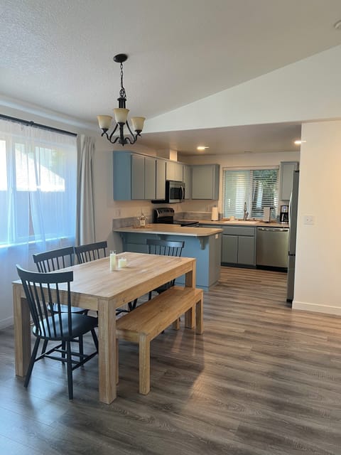 Dining room and Kitchen.