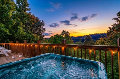 After a day outdoor, sink into the warm hot tub and soak in the magic.